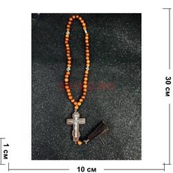 Четки подвеска православные (B-73) с деревянным крестом 12 шт/упаковка - фото 225271