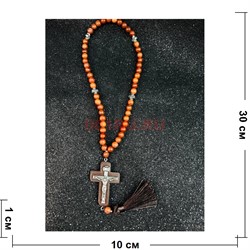 Четки подвеска православные (B-74) с деревянным крестом 12 шт/упаковка - фото 225273