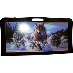 Нарды деревянные с ручкой 40 см рисунки в ассортименте - фото 225277