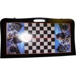 Нарды деревянные с ручкой 40 см рисунки в ассортименте - фото 225279