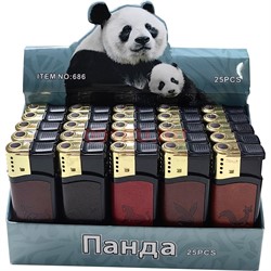 Зажигалка газовая (686) турбо «рисунки в коже» 25 шт/упаковка - фото 225344