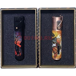 Зажигалка газовая Honest (853-1) турбо боковая с рисунками - фото 225352