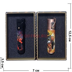 Зажигалка газовая Honest (853-1) турбо боковая с рисунками - фото 225353