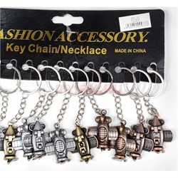 Брелок металлический (KY-933) самолет с пропеллером 3 цвета 12 шт/упаковка - фото 225384