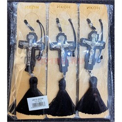 Подвеска Крест (2649B) на присоске черный 12 шт/упаковка - фото 225389