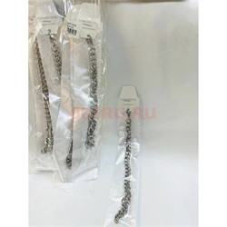 Браслет мужской 22 см (BR-576) металлический 10 мм ширина 12 шт/упаковка - фото 225394