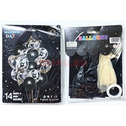 Фольгированные шары черный цвет набор из 14 штук - фото 225398