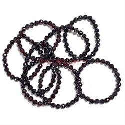 Браслет гранат 8 мм граненый натуральный - фото 225409