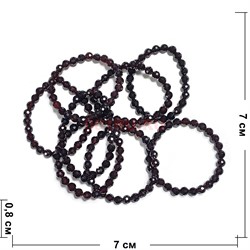 Браслет гранат 8 мм граненый натуральный - фото 225410