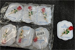 Брошь Роза со стразами (B-171) металлическая 12 шт/упаковка - фото 225418