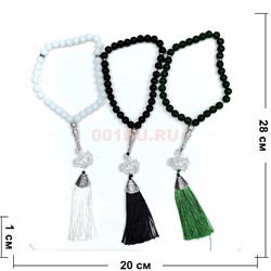 Четки мусульманские 33 стеклянные бусины Аллах цвета в ассортименте 12 шт/упаковка - фото 225437