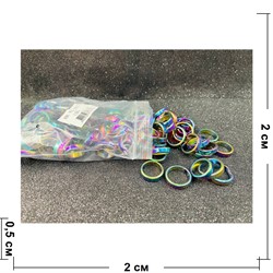 Кольцо из гематита цветное (KL-2627) прямое 100 шт/упаковка - фото 225447