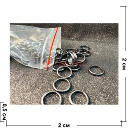 Кольцо из гематита тонкое (KL-2628) прямое 100 шт/упаковка - фото 225449