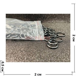 Кольцо из гематита тонкое (KL-2629) округлое 100 шт/упаковка - фото 225451