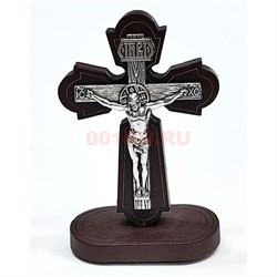 Крестик деревяный (B-12) с металлической фигуркой на липучке 12 шт/упаковка (вариант 4) - фото 225475