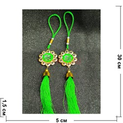 Подвеска мусульманская (G-41) с зелеными нитками 12 шт/упаковка - фото 225503