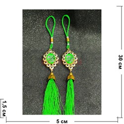 Подвеска мусульманская (G-43) с зелеными нитками 12 шт/упаковка - фото 225507