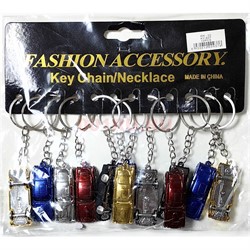 Брелок металлический (KY-937) машина цветная 12 шт/упаковка - фото 225548