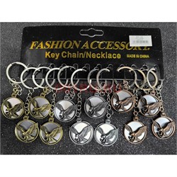 Брелок металлический (KY-1005) орел с медальоном 12 шт/упаковка - фото 225566