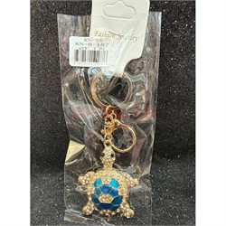 Брелок со стразами (B-187) черепаха с карабином 12 шт/упаковка - фото 225600