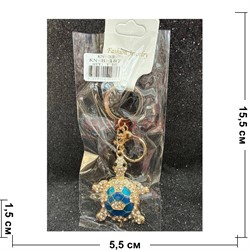 Брелок со стразами (B-187) черепаха с карабином 12 шт/упаковка - фото 225601