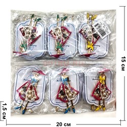 Брошь со стразами (B-152) металлическая Девушка 12 шт/упаковка - фото 225610