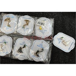 Брошь со стразами (B-169) Гусь металлическая 12 шт/упаковка - фото 225619