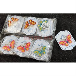 Брошь со стразами (B-170) бабочка металлическая 12 шт/упаковка - фото 225623