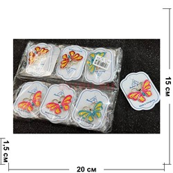 Брошь со стразами (B-170) бабочка металлическая 12 шт/упаковка - фото 225624