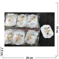 Брошь со стразами (B-165) цветок металлическая 12 шт/упаковка - фото 225626