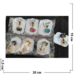 Брошь со стразами (B-184) металлическая Котик 12 шт/упаковка - фото 225628