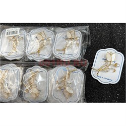 Брошь со стразами (B-172) цветок металлическая 12 шт/упаковка - фото 225631