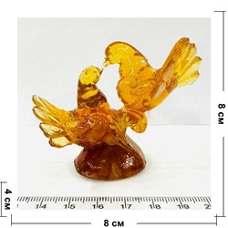Голуби парочка из янтаря 8 см - фото 225685