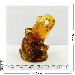 Слоник из янтаря 9 см - фото 225695