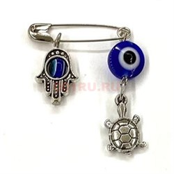 Амулет оберег булавка Черепаха сглаз ладошка - фото 225787