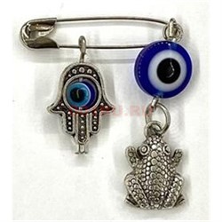 Амулет оберег булавка Лягушка сглаз ладошка - фото 225793