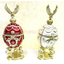 Шкатулка со стразами «Яйцо с орлом» (QF-5606) - фото 225843