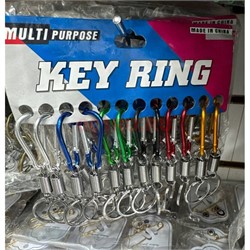 Брелок с карабином (KY-698) цветные металлические 12 шт/упаковка - фото 225853