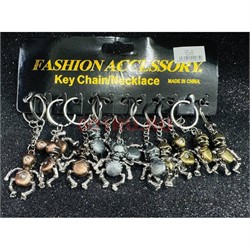 Брелок металлический (KY-965) скелет 3 цвета 12 шт/упаковка - фото 225860