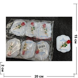 Брошь Роза со стразами (B-171) металлическая 12 шт/упаковка - фото 225862