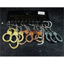 Брелок металлический (KY-956) наручники закрывающиеся 3 цвета 12 шт/упаковка - фото 225874