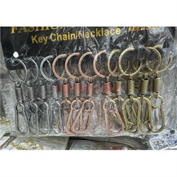 Брелок металлический (KY-787) с карабином 3 цвета 12 шт/упаковка - фото 225878