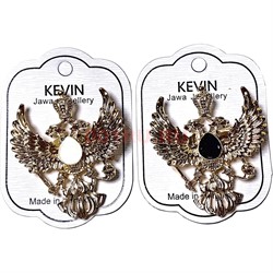 Брошь со стразами Орел Герб России металлическая 12 шт/упаковка (BP-1087) - фото 225881