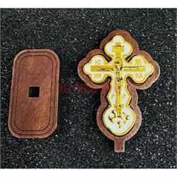 Крест на липучке (2391) дерево+металл цвет белый 12 шт/упаковка - фото 225885