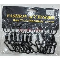 Брелок с карабином (KY-898) цвет черный металл 12 шт/упаковка - фото 225891