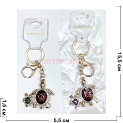 Брелок со стразами «черепашки» с карабином 12 шт/упаковка (B-12) - фото 225902