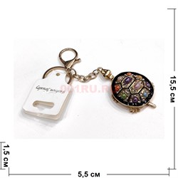 Брелок со стразами «черепаха» с карабином 12 шт/упаковка (KY-4900) - фото 225906