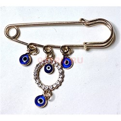 Булавка со стразами (BP-5033) от сглаза 12 шт/упаковка - фото 225923