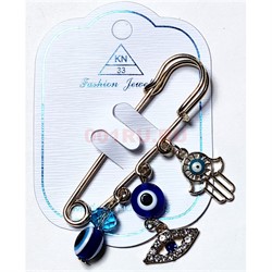 Булавка со стразами (BP-5032) от сглаза 12 шт/упаковка - фото 225924
