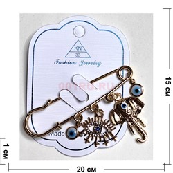 Булавка со стразами (BP-5034) от сглаза 12 шт/упаковка - фото 225926